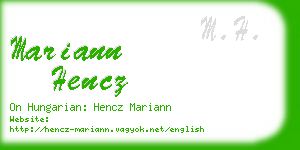 mariann hencz business card